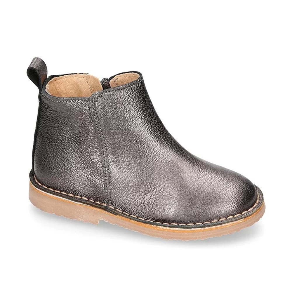 Zip boots in smooth metallic leather - Image 4