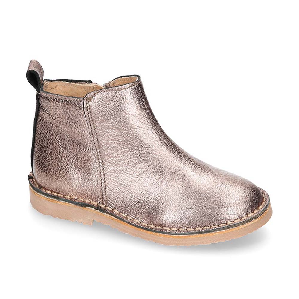 Zip boots in smooth metallic leather - Image 5