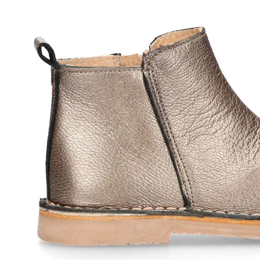 Zip boots in smooth metallic leather - Image 6