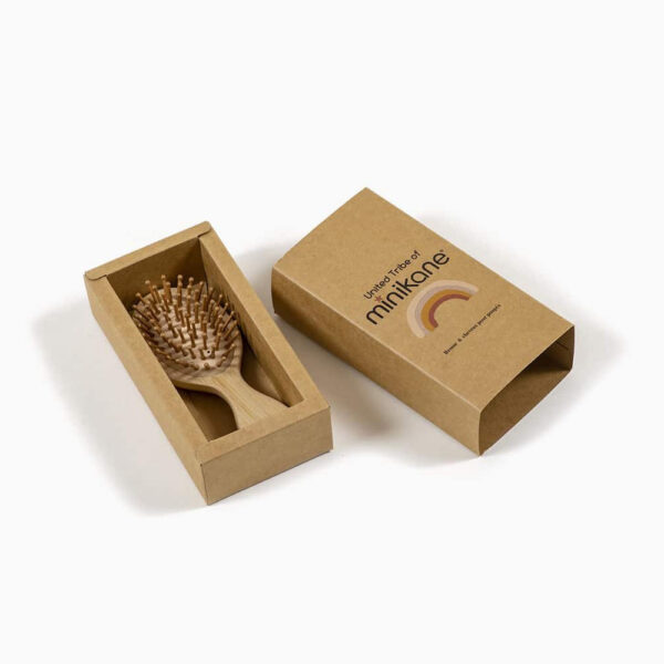 Natural wood hairbrush