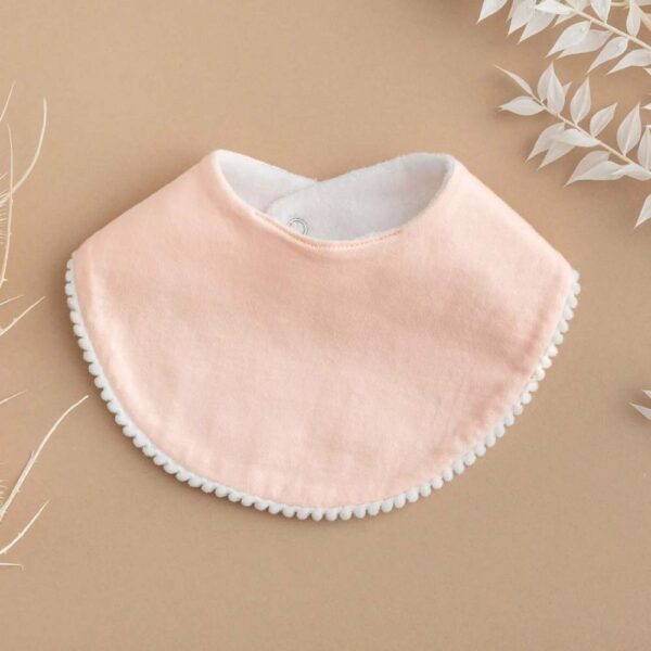 Bavette ronde bords pompons