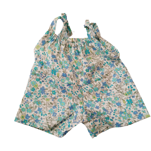 Short flower overalls