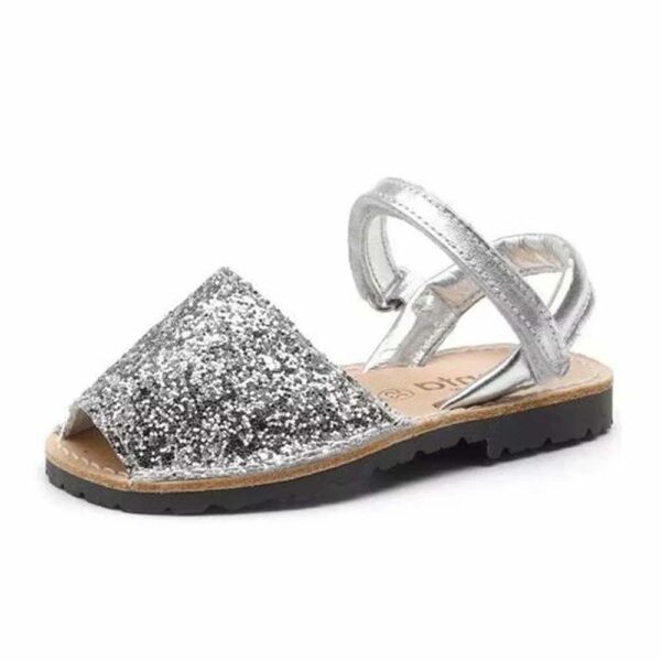 Glitter leather menorquines