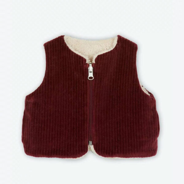 Gilet réversible bébé velours fourré bio
