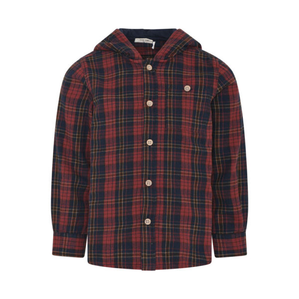 Chemise à capuche à carreaux