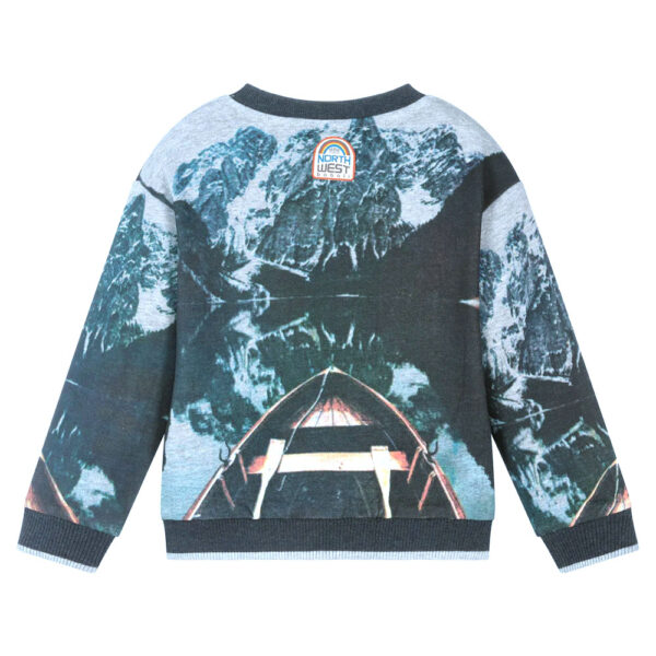 Faded printed fleece sweatshirt