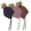 Bonnet bébé pompon fausse fourrure – Image 2