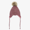 Bonnet bébé pompon fausse fourrure