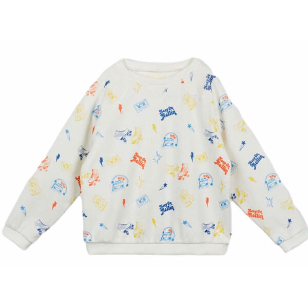 Organic roller printed baby sweatshirt