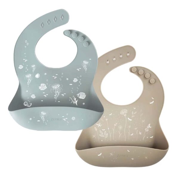 Bavoir silicone avec récupérateur