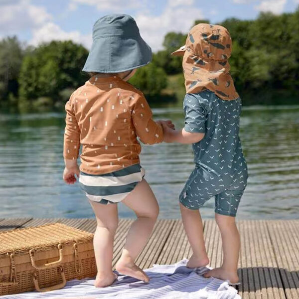 Swimsuit Diaper Boy Block Stripes