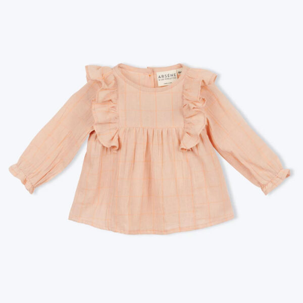 Blouse bébé carreaux nude