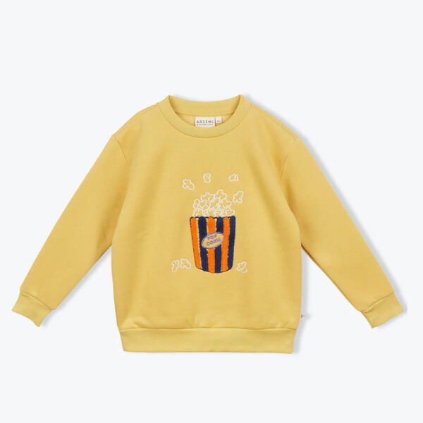 Sweat broderie pop-corn Bio