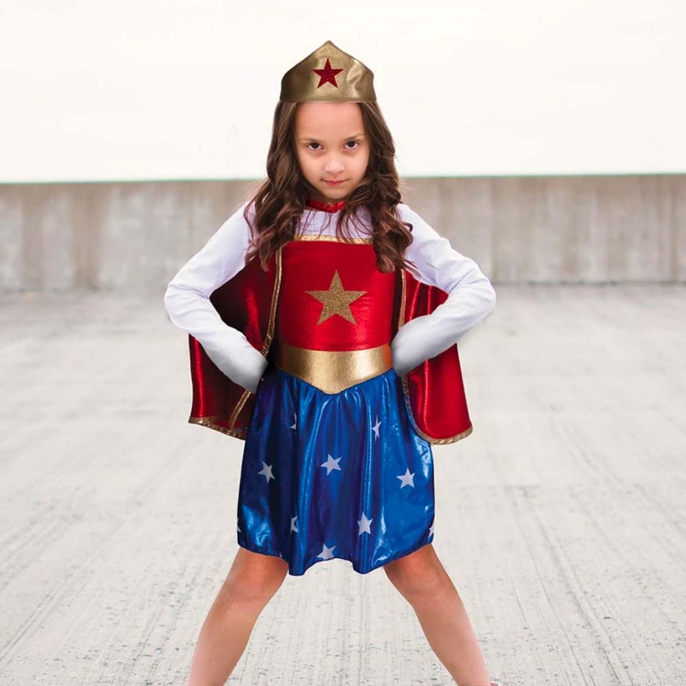 Déguisement Superhero fille +cape + diademe – Image 3