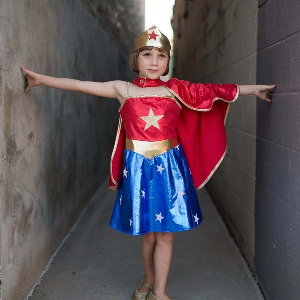 Déguisement Superhero fille +cape + diademe – Image 2