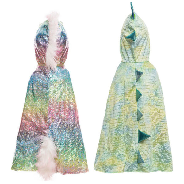 Rainbow Unicorn Dragon Reversible Cape