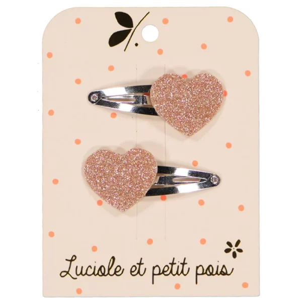 Paire de barrettes coeur