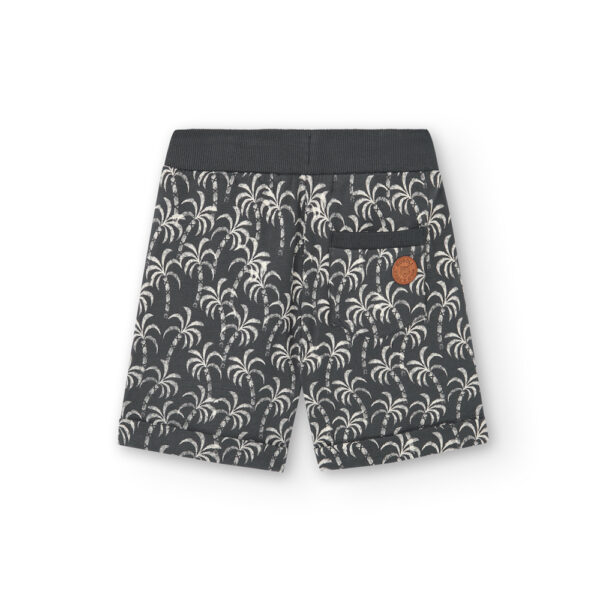 Palm print fleece Bermuda shorts