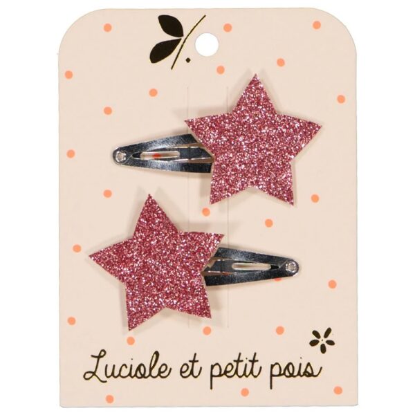 Glitter star hair clips