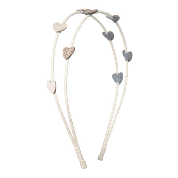 Teeny heart double headband