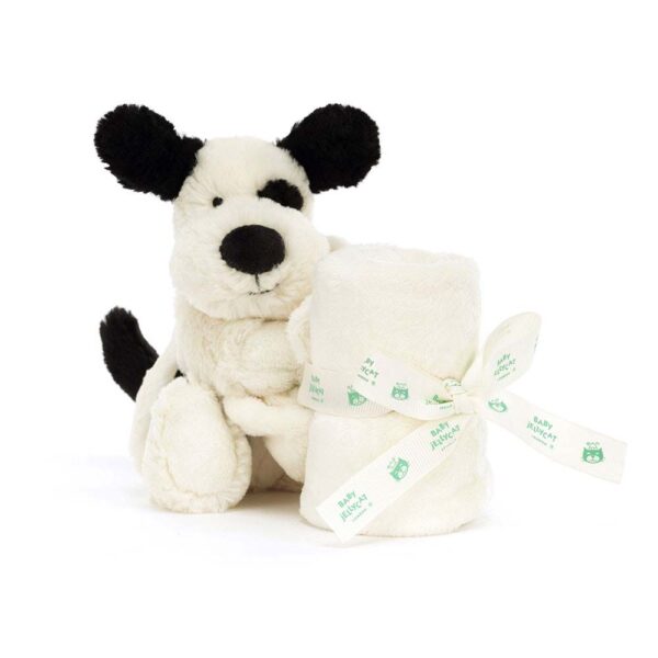 Bashful Black & Cream Puppy Soother Blanket
