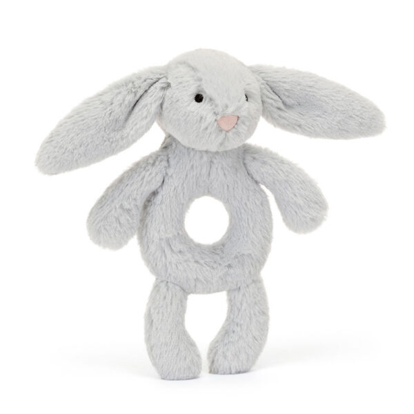 Hochet Bashful silver bunny ring rattle