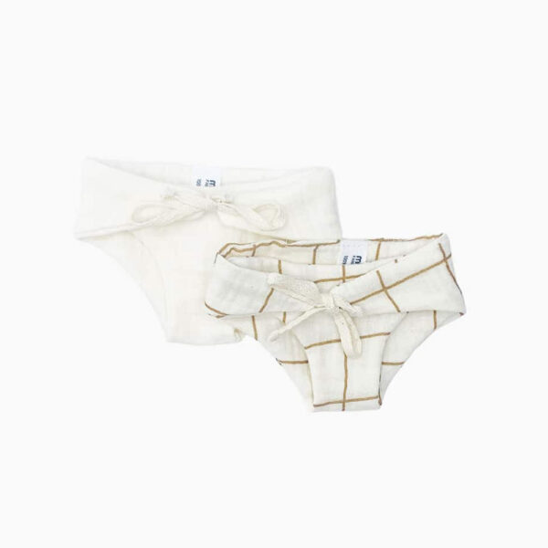 Set of 2 double gauze diapers Aldo/Ecrú