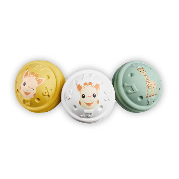 3 Sophie the Giraffe musical balls