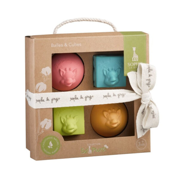 Set of 2 balls and 2 cubes Sophie the Giraffe So Pure