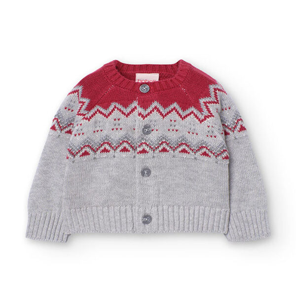 Cardigan bébé jaquard bi-colore