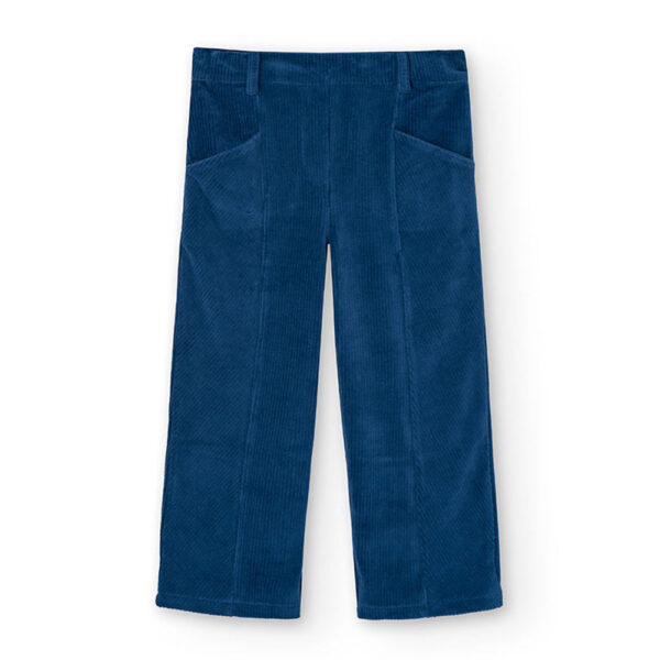 Pantalon fille en velours côtelé
