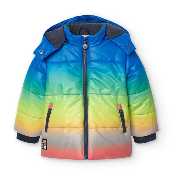 Multicoloured technical down jacket