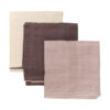 Set de 3 langes en mousseline 65x65cm