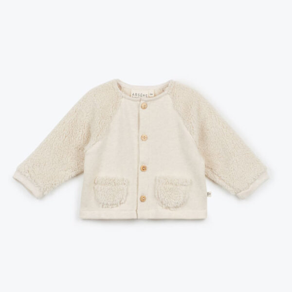 Cardigan bébé broderie bio