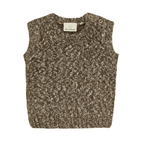 Pull bébé sans manches chiné