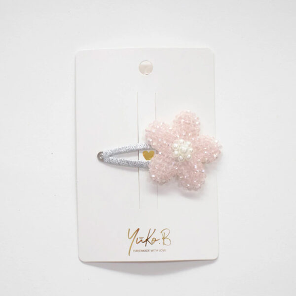 Pink Flower Hair Clips