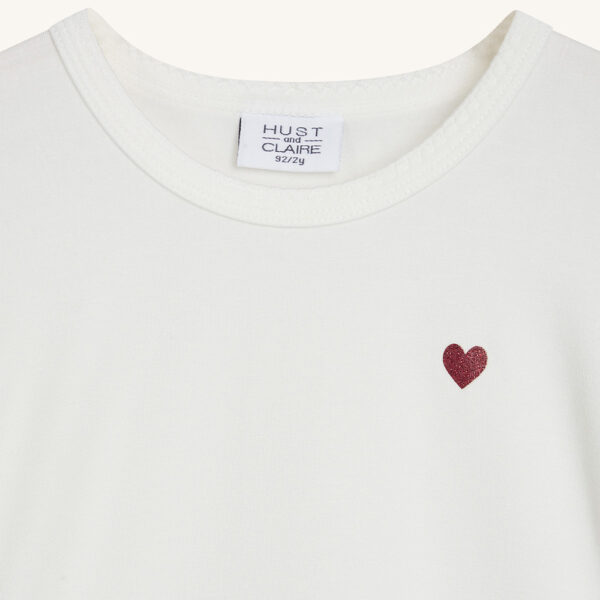 White T-shirt with small red heart