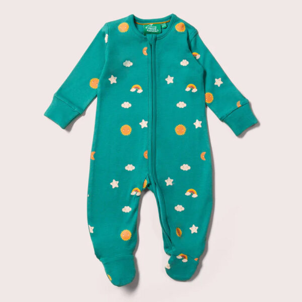 Babygro bio à zip Turquoise Skies