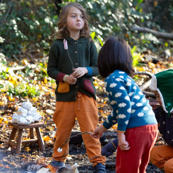 Ochre corduroy comfort trousers