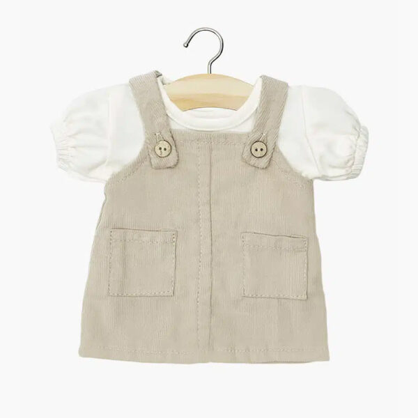 Ensemble robe salopette Nelly galet/ecru
