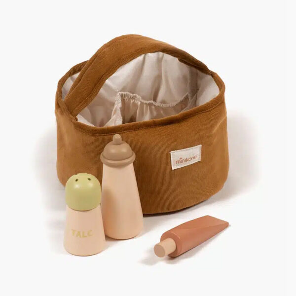 Tan nursery basket and 4 accessories