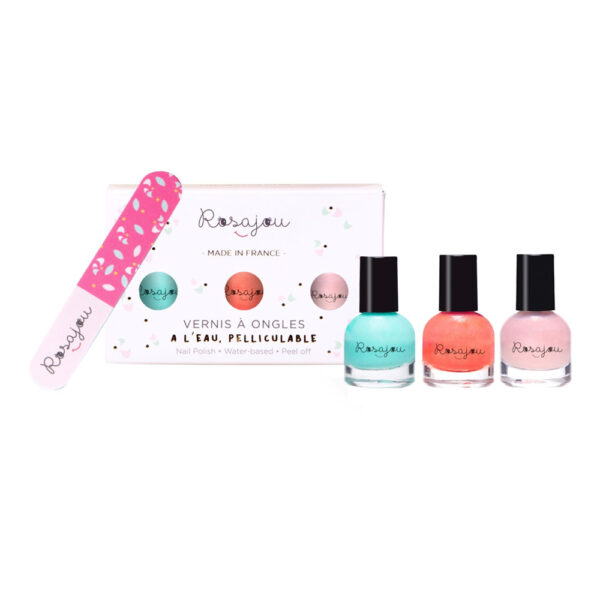 Coffret 3 vernis lagon/corail/ballerine + lime