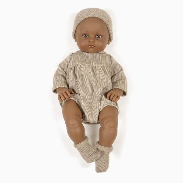 Poupon Augustine + barboteuse chevrons beige