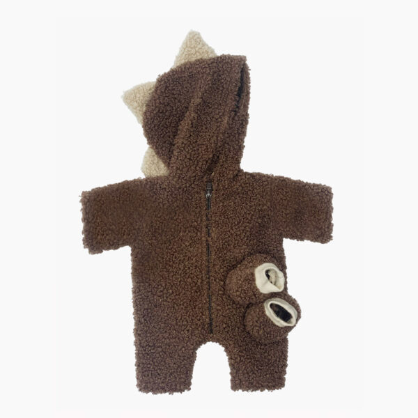P'tits déguiz - Chocolate terry dino jumpsuit and turnovers