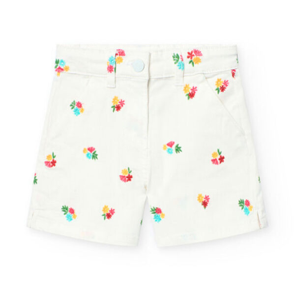 Short fille brodé