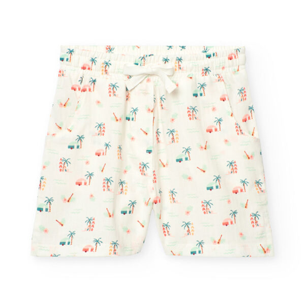 Short fille imprimé palmiers