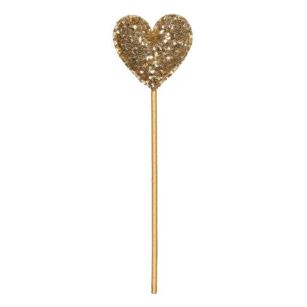 Baguette magique coeurs sequins or