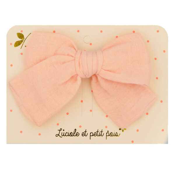 Barette grand noeud princesse pêche