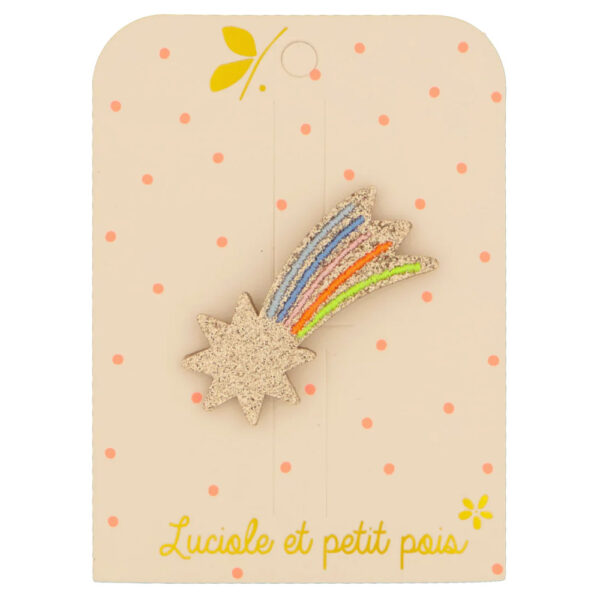 Barrette étoile filante multicolore jaune