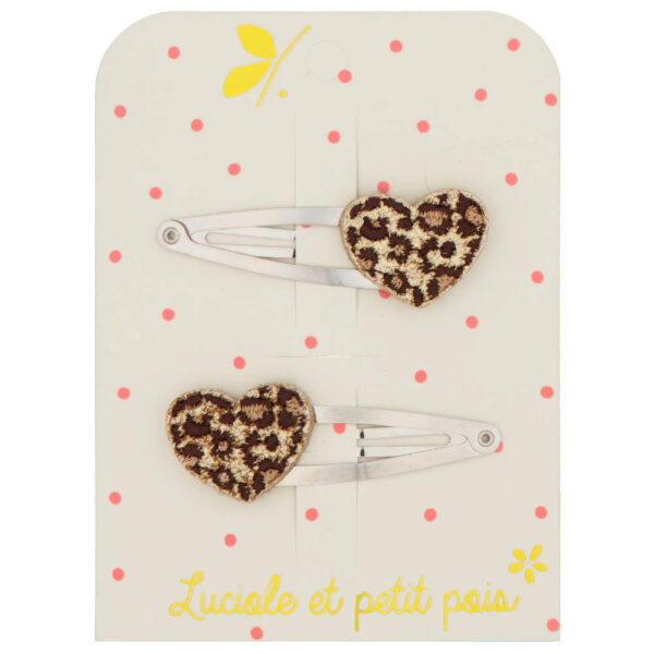 Barrette coeurs Léo (paire)